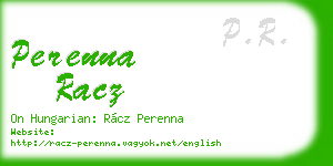 perenna racz business card
