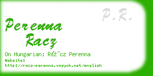 perenna racz business card